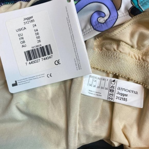 Amoena Skirted Swimsuit 24 One Piece Floral Multicolor Padded Bust Women New NWT - Picture 8 of 11